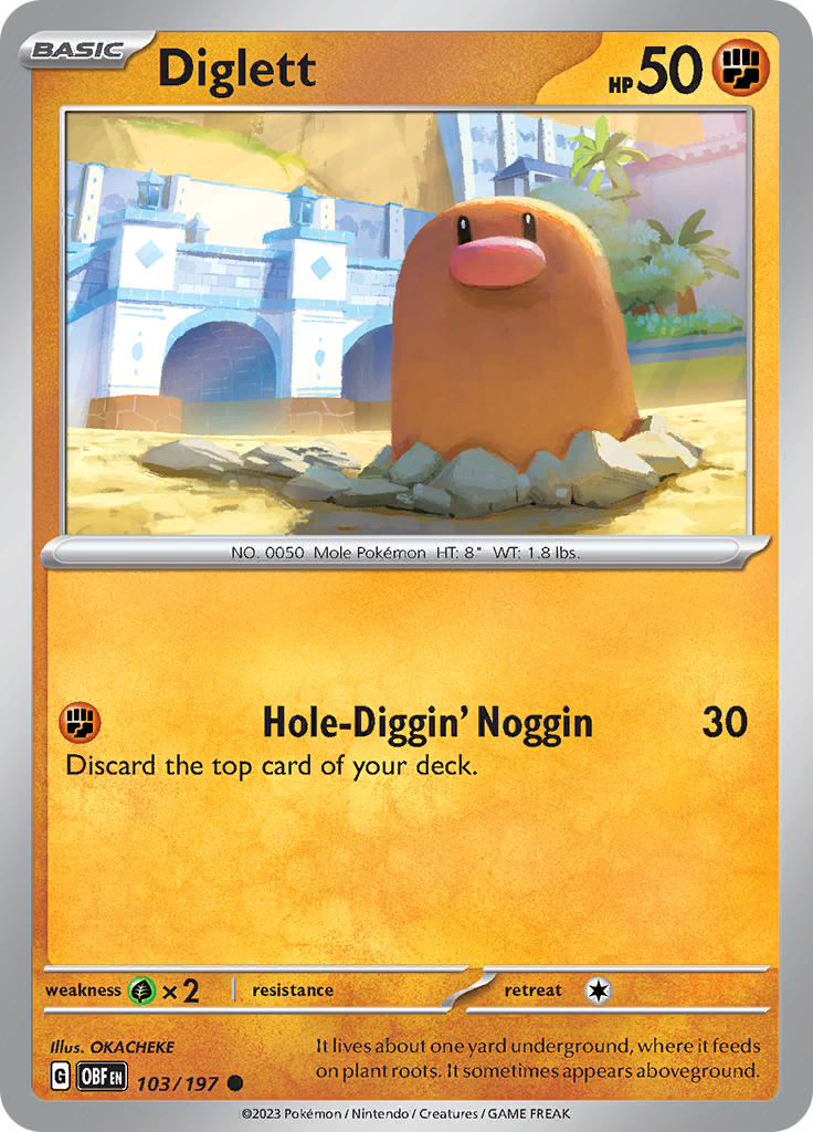 Diglett (103/197) [Scarlet & Violet: Obsidian Flames] | Pegasus Games WI