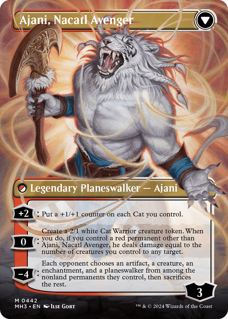 Ajani, Nacatl Pariah // Ajani, Nacatl Avenger (Borderless) [Modern Horizons 3] | Pegasus Games WI