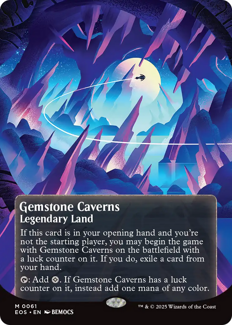 Gemstone Caverns (0061) (Borderless) [Edge of Eternities: Stellar Sights] | Pegasus Games WI
