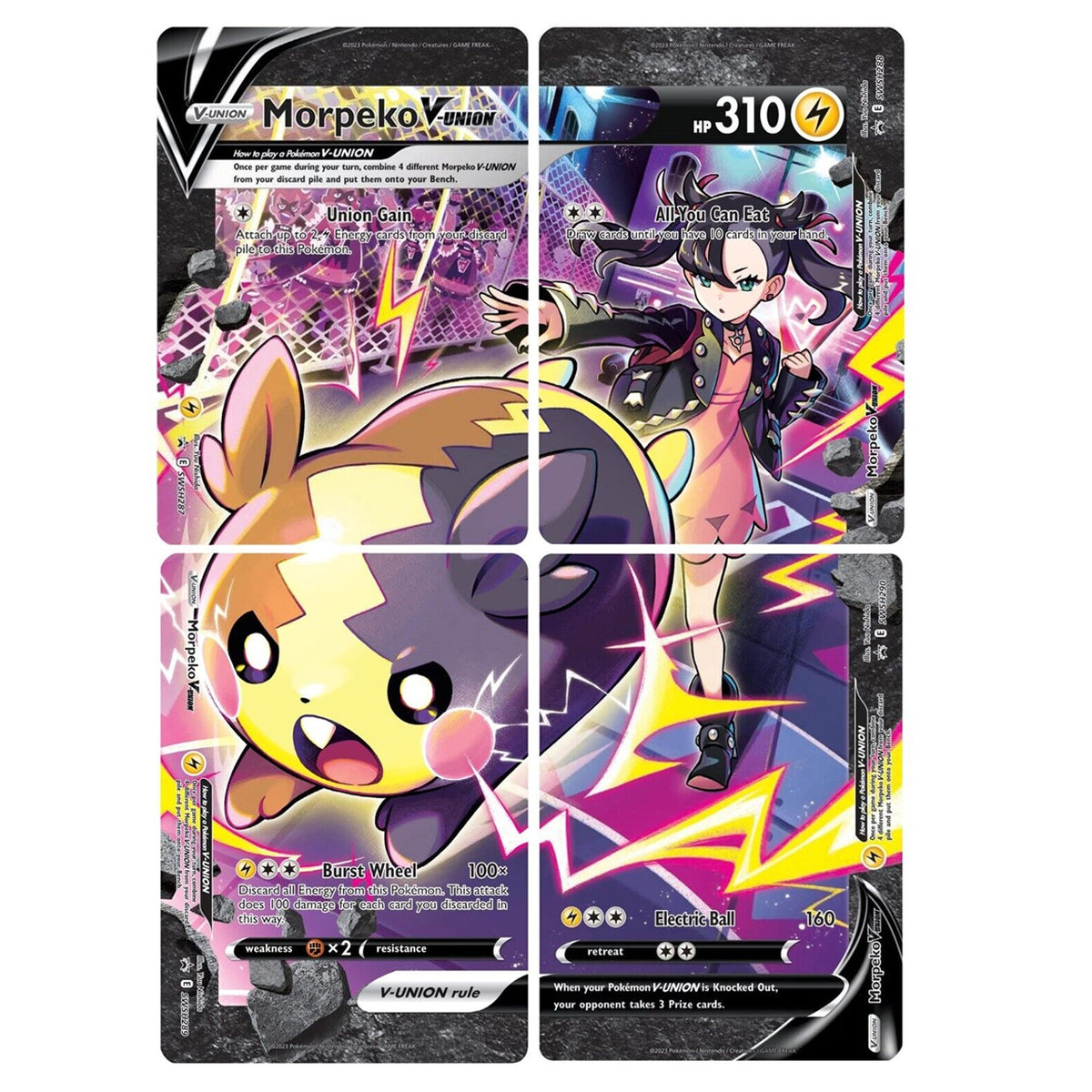 Morpeko V-Union (SWSH287-290) (Set of 4) [Sword & Shield: Black Star Promos] | Pegasus Games WI