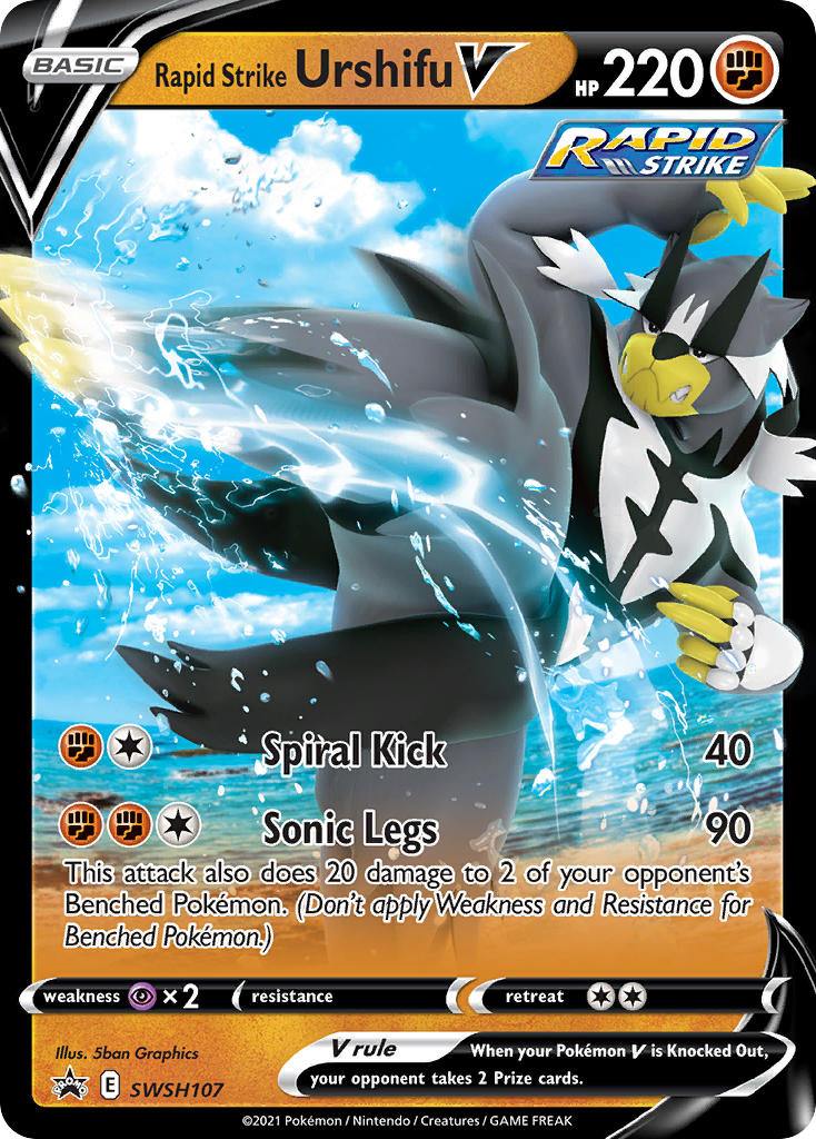 Rapid Strike Urshifu V (SWSH107) (Jumbo Card) [Sword & Shield: Black Star Promos] | Pegasus Games WI