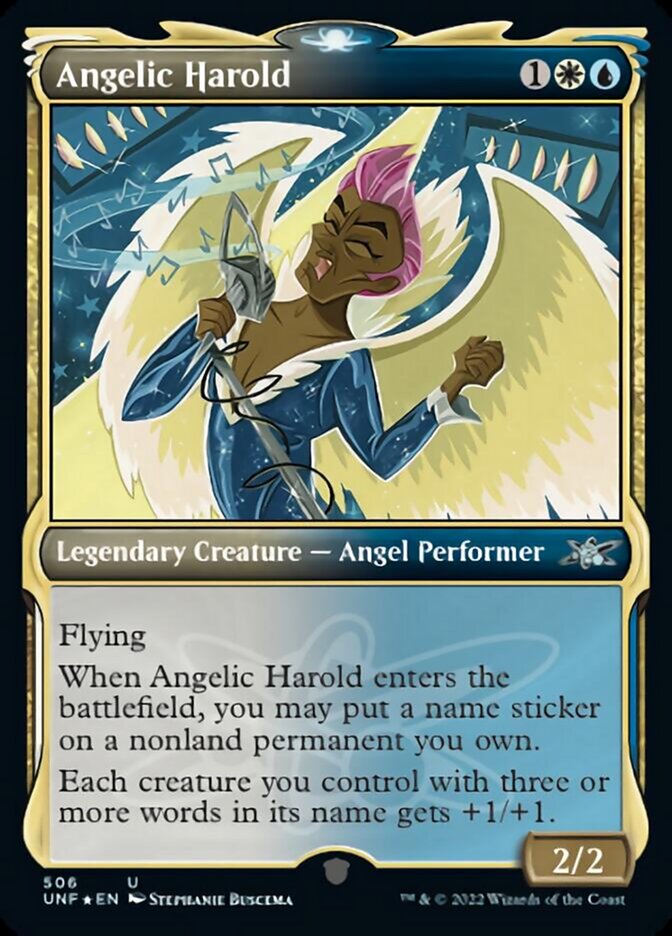 Angelic Harold (Showcase) (Galaxy Foil) [Unfinity] | Pegasus Games WI