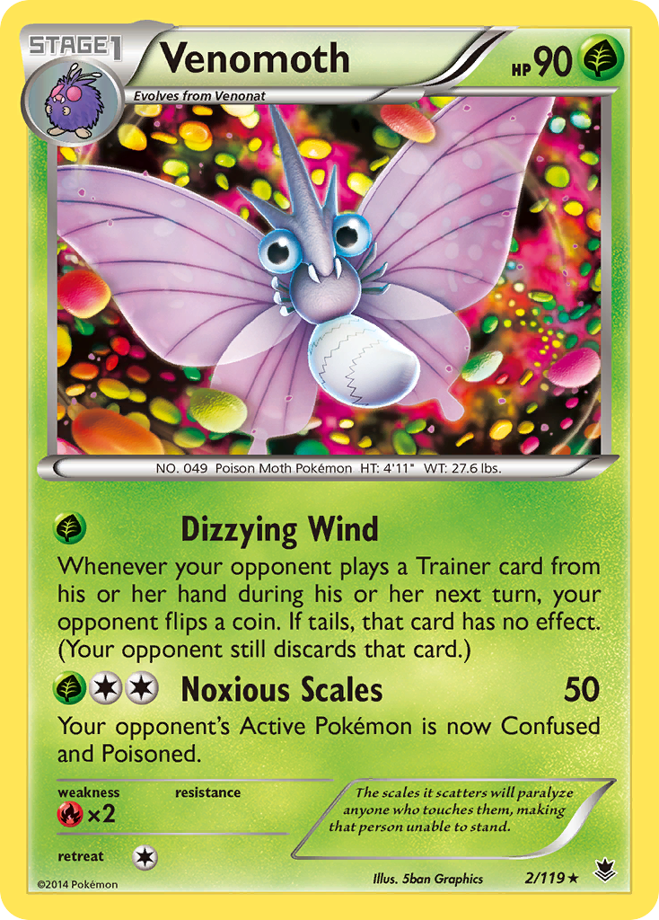 Venomoth (2/119) [XY: Phantom Forces] | Pegasus Games WI