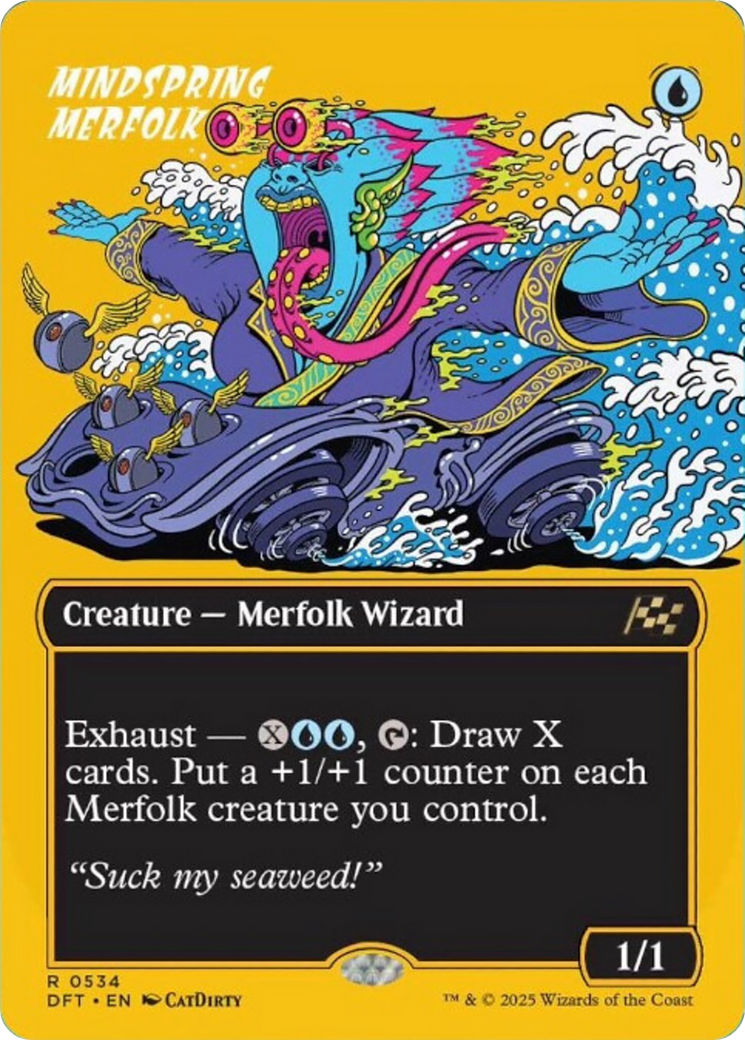 Mindspring Merfolk (Borderless) (First-Place Foil) [Aetherdrift] | Pegasus Games WI