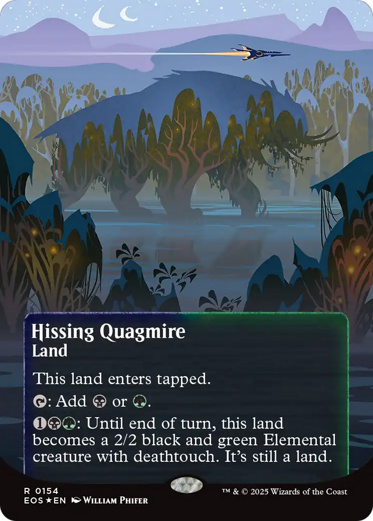 Hissing Quagmire (0154) (Borderless) (Galaxy Foil) [Edge of Eternities: Stellar Sights] | Pegasus Games WI