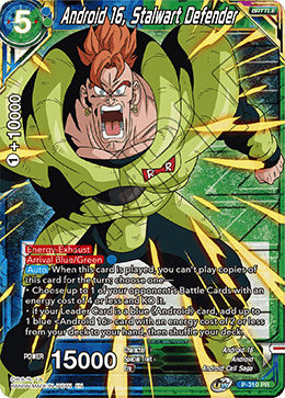 Android 16, Stalwart Defender (Winner Stamped) (P-310_PR) [Tournament Promotion Cards] | Pegasus Games WI