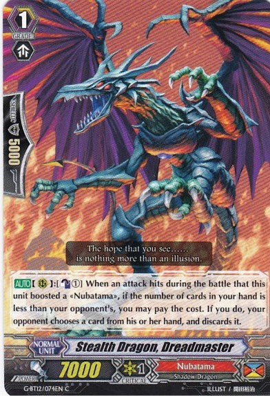 Stealth Dragon, Dreadmaster (G-BT12/074EN) [Dragon King's Awakening] | Pegasus Games WI