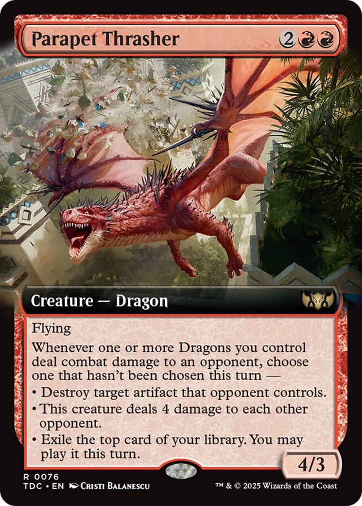 Parapet Thrasher (Extended Art) [Tarkir: Dragonstorm Commander] | Pegasus Games WI