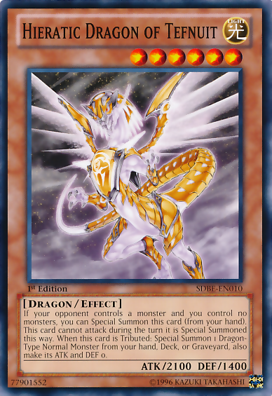 Hieratic Dragon of Tefnuit [SDBE-EN010] Common | Pegasus Games WI