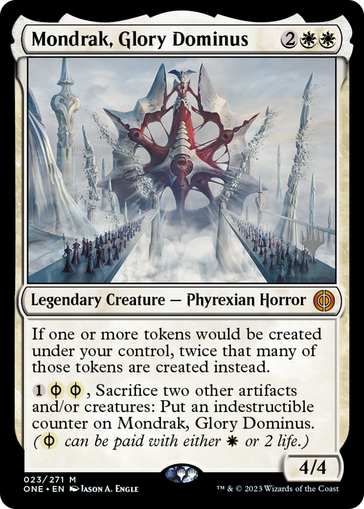 Mondrak, Glory Dominus (Promo Pack) [Phyrexia: All Will Be One Promos] | Pegasus Games WI