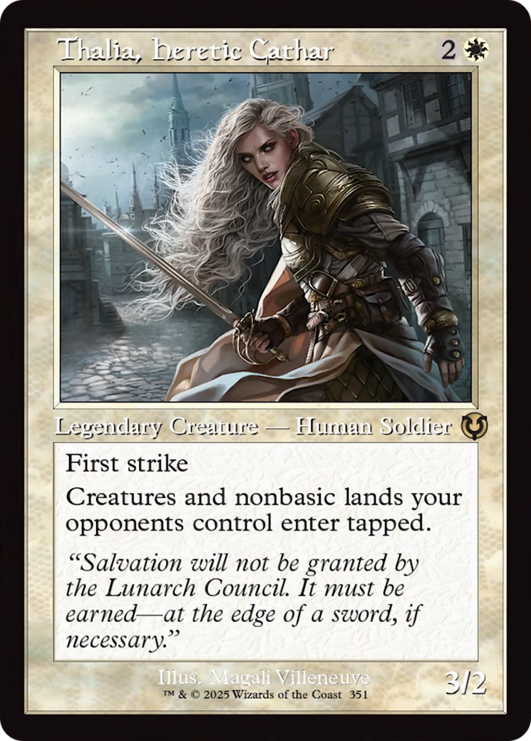 Thalia, Heretic Cathar (Retro Frame) [Innistrad Remastered] | Pegasus Games WI