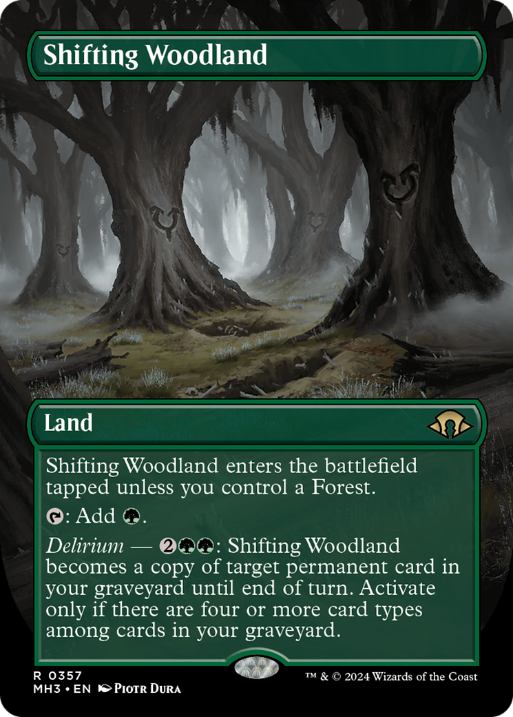 Shifting Woodland (Borderless) [Modern Horizons 3] | Pegasus Games WI