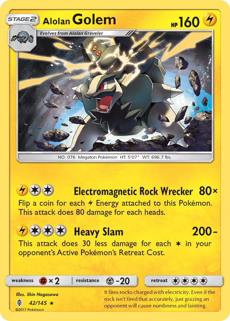 Alolan Golem (42/145) (Cosmos Holo) (Blister Exclusive) [Sun & Moon: Guardians Rising] | Pegasus Games WI