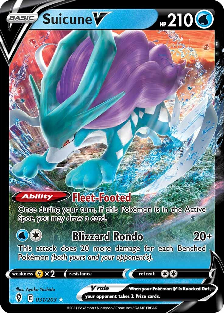 Suicune V (031/203) [Sword & Shield: Evolving Skies] | Pegasus Games WI