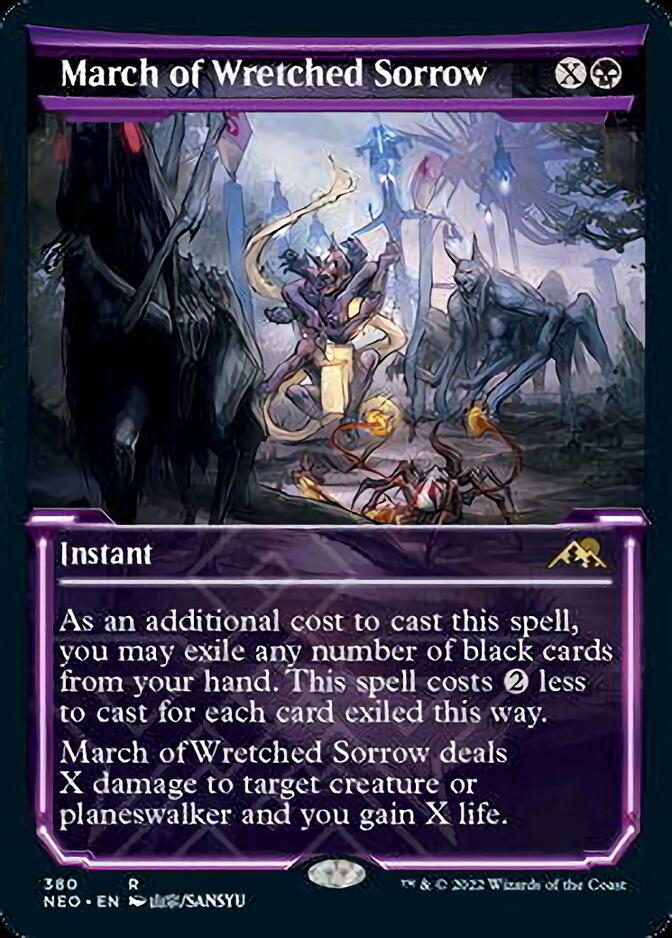 March of Wretched Sorrow (Showcase Soft Glow) [Kamigawa: Neon Dynasty] | Pegasus Games WI