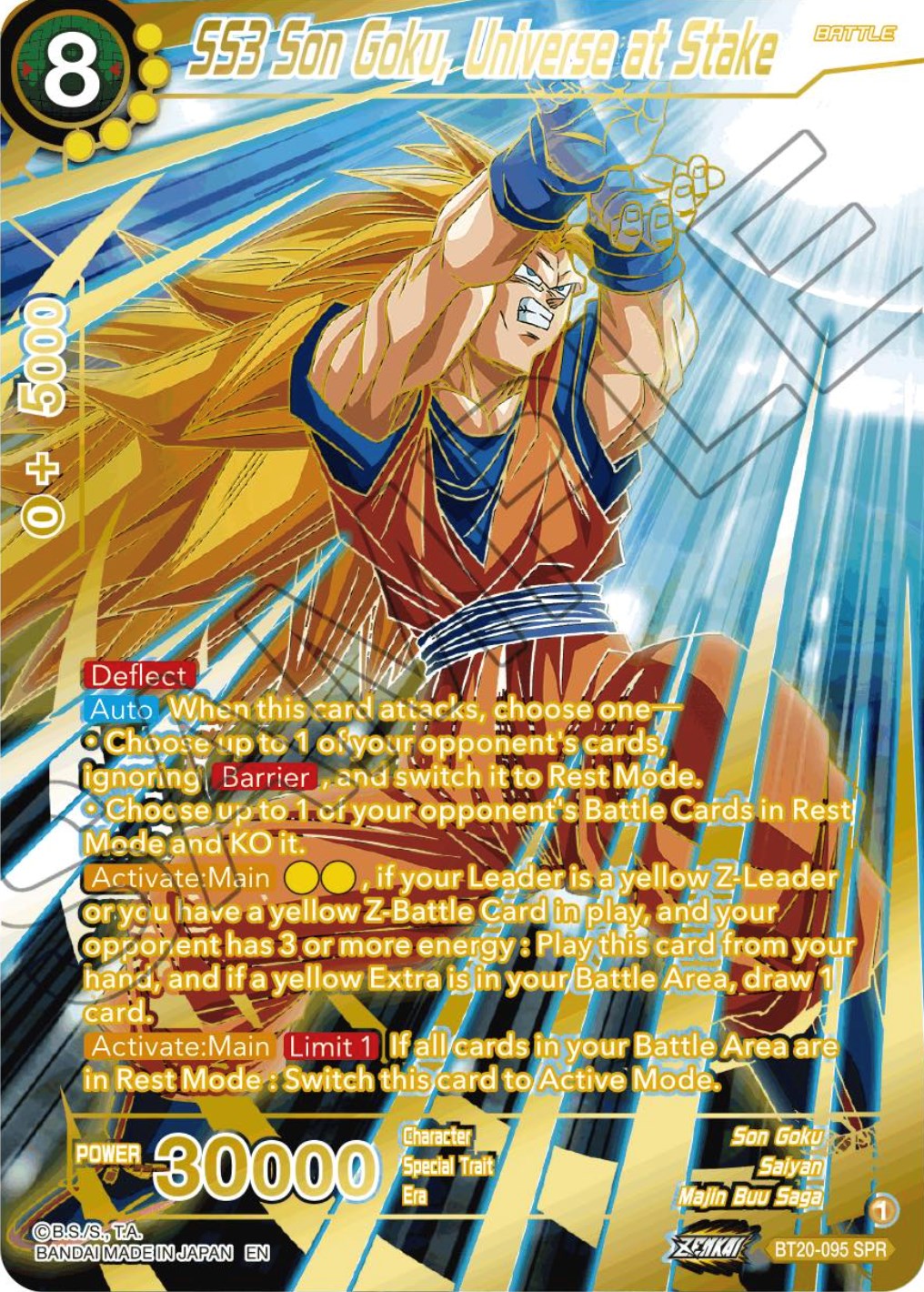 SS3 Son Goku, Universe at Stake (SPR) (BT20-095) [Power Absorbed] | Pegasus Games WI