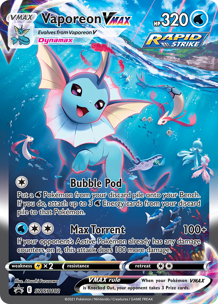 Vaporeon VMAX (SWSH182) (Jumbo Card) [Sword & Shield: Black Star Promos] | Pegasus Games WI