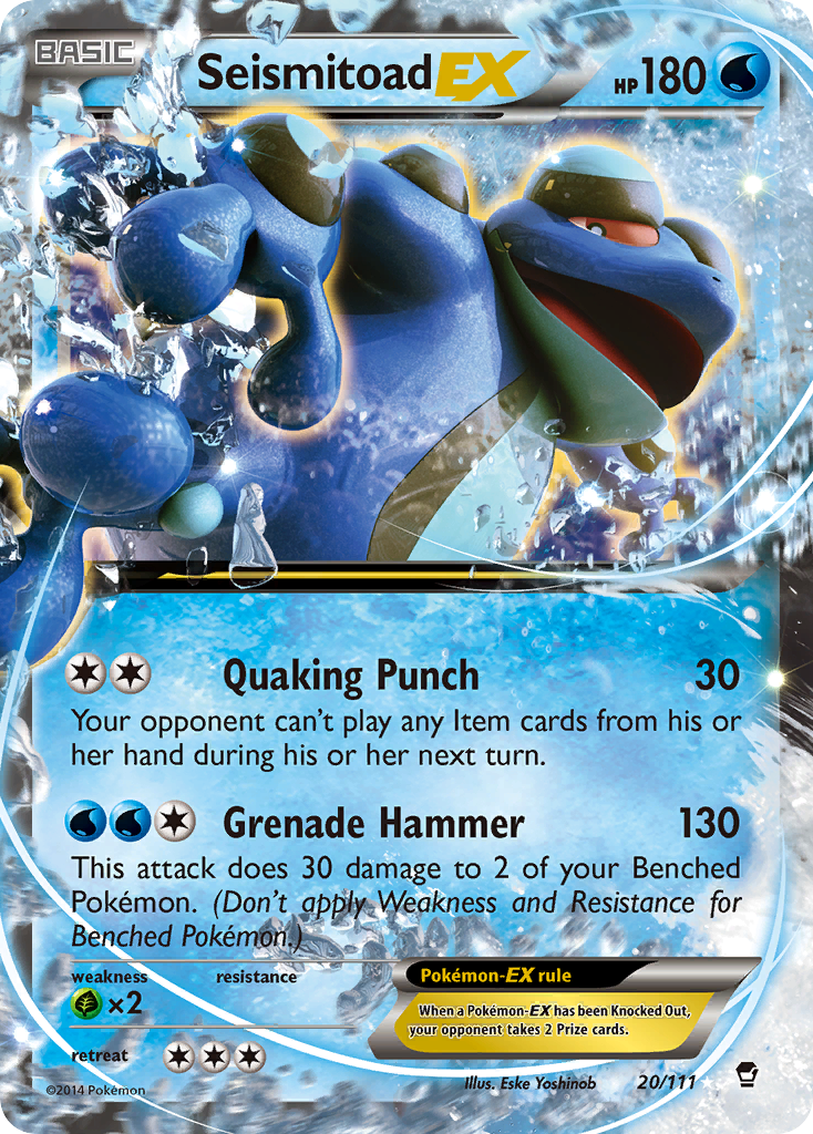 Seismitoad EX (20/111) [XY: Furious Fists] | Pegasus Games WI