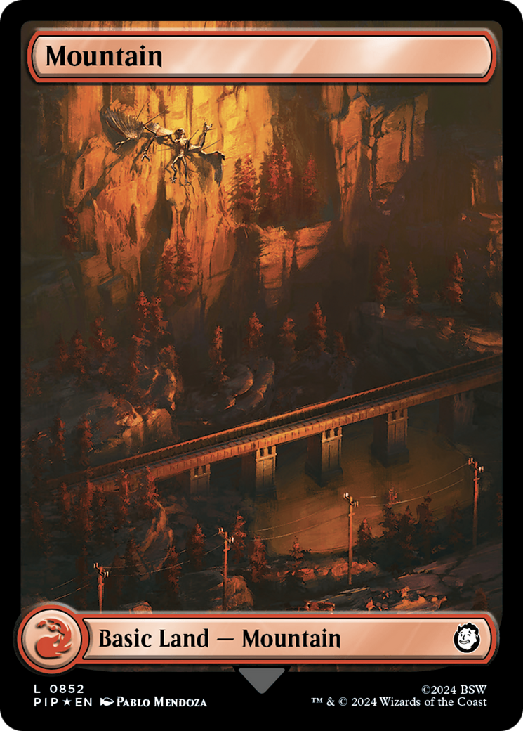 Mountain (0852) (Surge Foil) [Fallout] | Pegasus Games WI