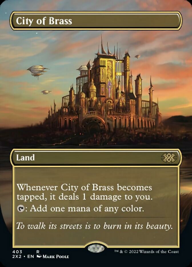 City of Brass (Borderless Alternate Art) [Double Masters 2022] | Pegasus Games WI