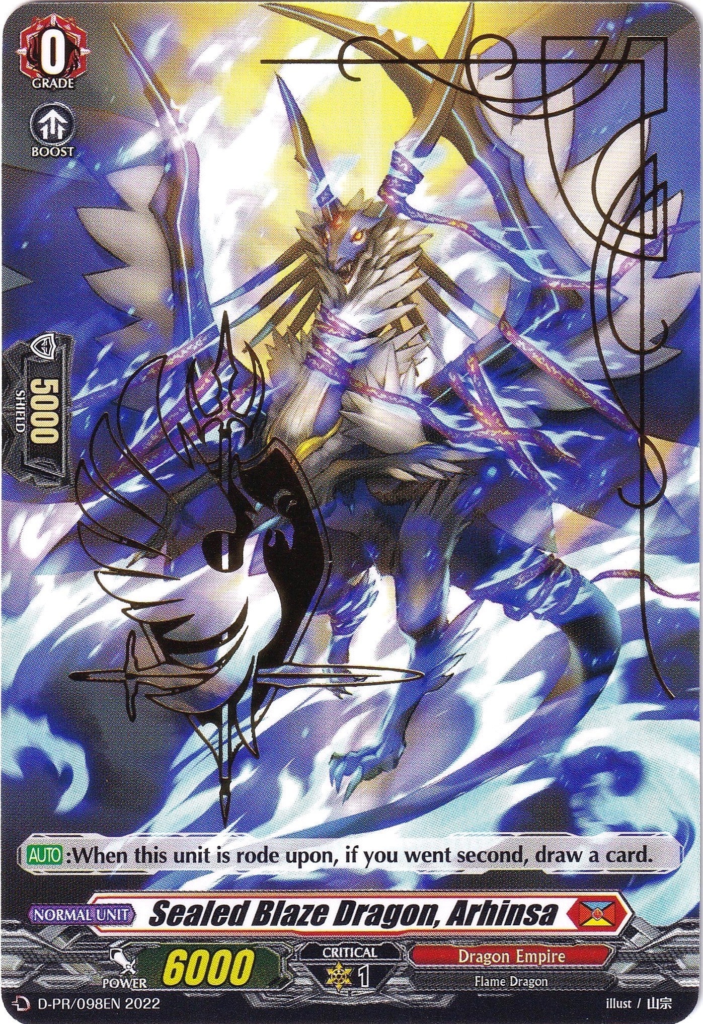 Sealed Blaze Dragon, Arhinsa (Hot Stamped) (D-PR/098EN 2022) [D Promo Cards] | Pegasus Games WI