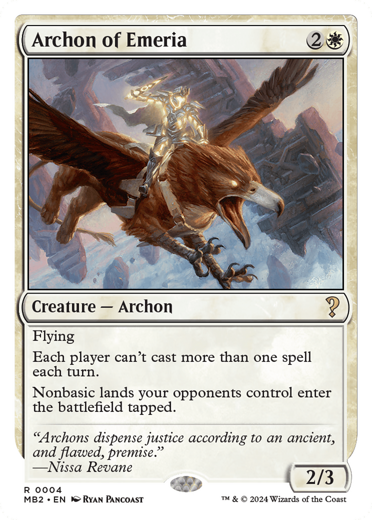 Archon of Emeria (White Border) [Mystery Booster 2] | Pegasus Games WI