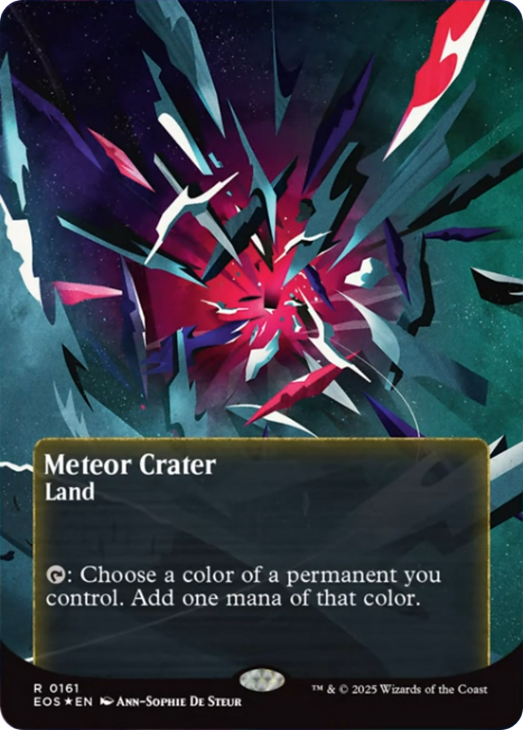 Meteor Crater (0161) (Borderless) (Galaxy Foil) [Edge of Eternities: Stellar Sights] | Pegasus Games WI