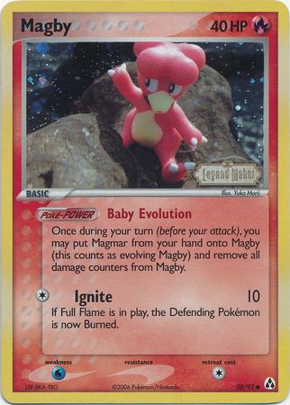 Magby (58/92) (Stamped) [EX: Legend Maker] | Pegasus Games WI