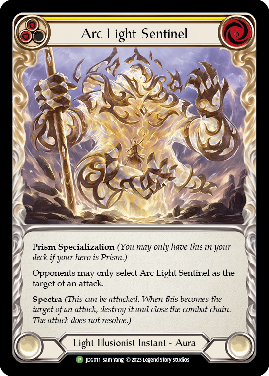 Arc Light Sentinel (Yellow) [JDG011] (Promo)  Cold Foil | Pegasus Games WI