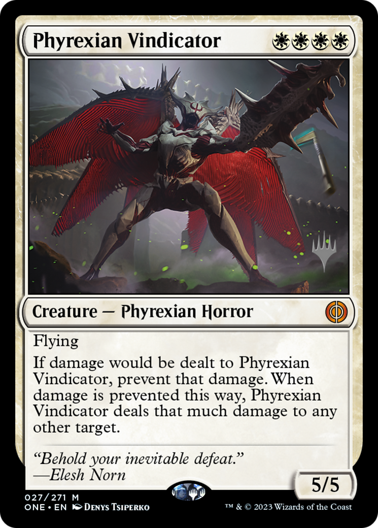 Phyrexian Vindicator (Promo Pack) [Phyrexia: All Will Be One Promos] | Pegasus Games WI