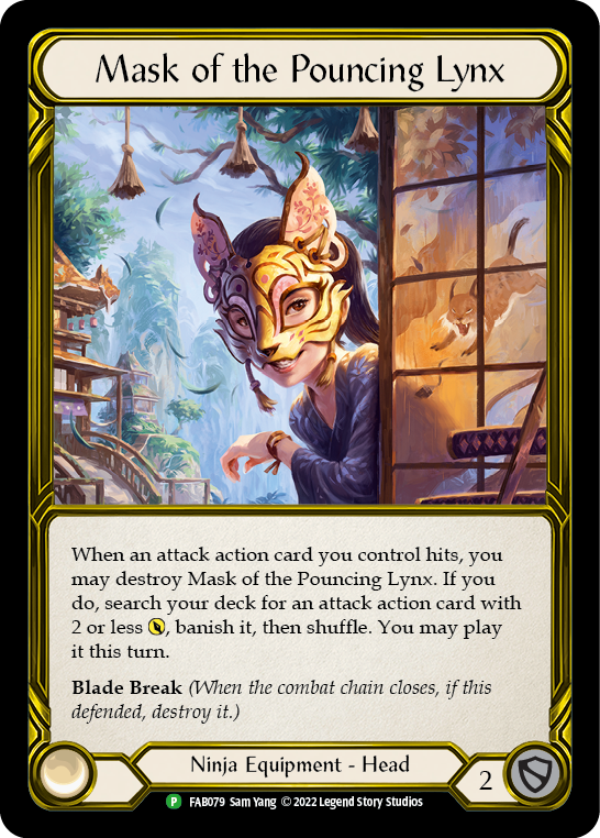 Mask of the Pouncing Lynx (Golden) [FAB079] (Promo)  Cold Foil | Pegasus Games WI