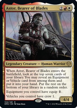 Astor, Bearer of Blades (Promo Pack) [Dominaria United Promos] | Pegasus Games WI