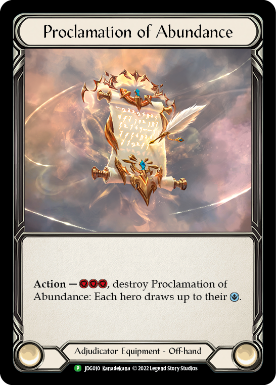 Proclamation of Abundance [JDG010] (Promo)  Rainbow Foil | Pegasus Games WI