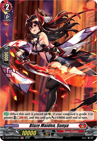 Blaze Maiden, Sonya (D-BT04/H07EN) [Awakening of Chakrabarthi] | Pegasus Games WI