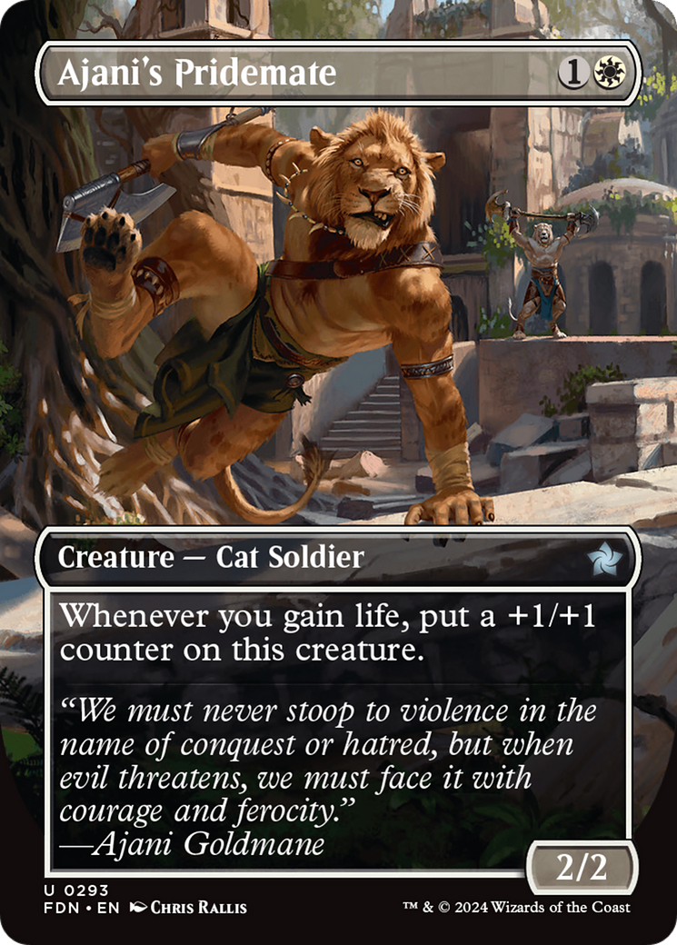 Ajani's Pridemate (Borderless) [Foundations] | Pegasus Games WI