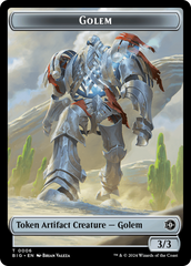 Mercenary // Golem Double-Sided Token [Outlaws of Thunder Junction Tokens] | Pegasus Games WI