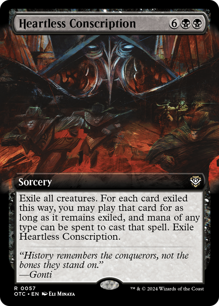 Heartless Conscription (Extended Art) [Outlaws of Thunder Junction Commander] | Pegasus Games WI