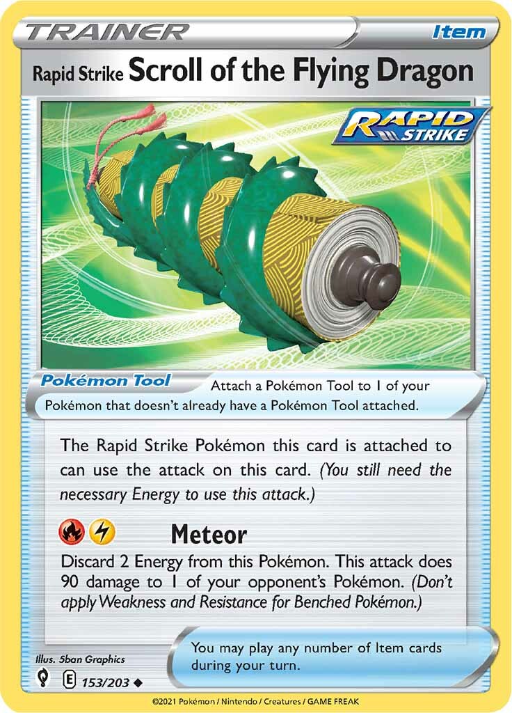 Rapid Strike Scroll of the Flying Dragon (153/203) [Sword & Shield: Evolving Skies] | Pegasus Games WI