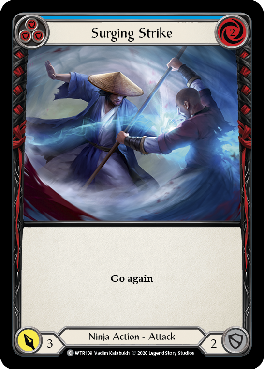 Surging Strike (Blue) [U-WTR109] (Welcome to Rathe Unlimited)  Unlimited Rainbow Foil | Pegasus Games WI