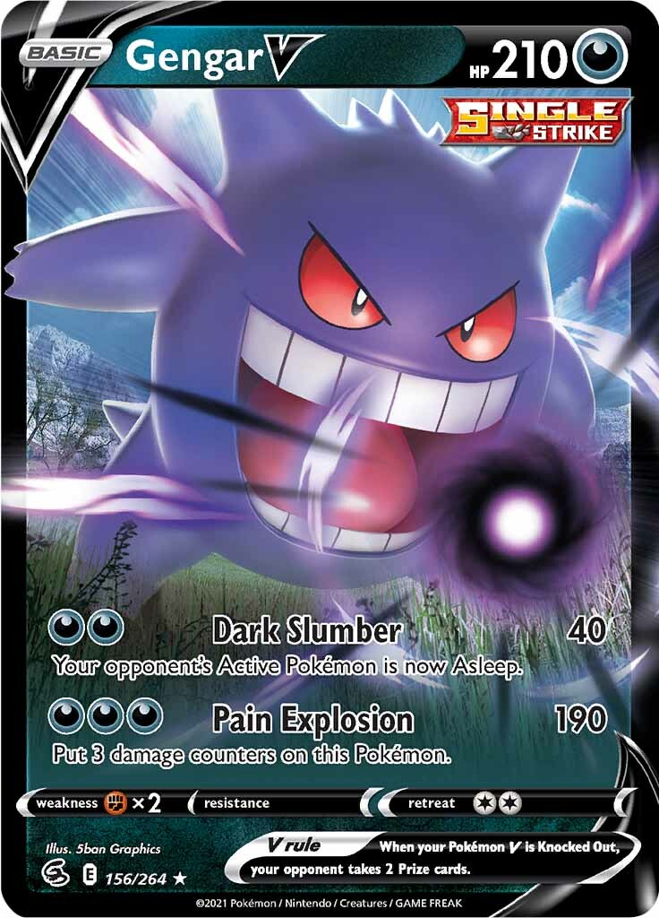 Gengar V (156/264) [Sword & Shield: Fusion Strike] | Pegasus Games WI