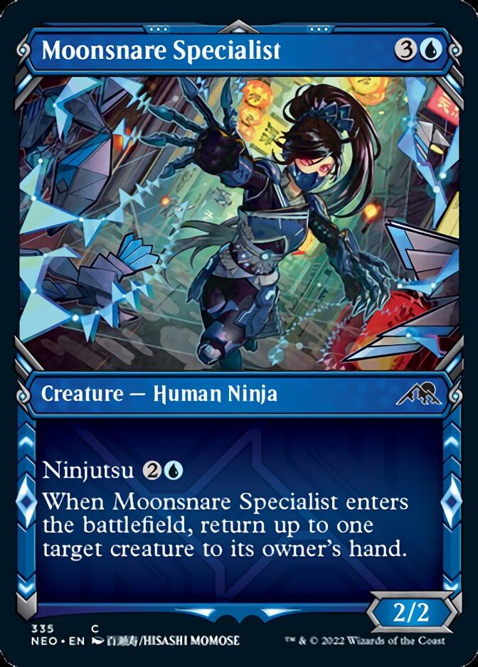 Moonsnare Specialist (Showcase Ninja) [Kamigawa: Neon Dynasty] | Pegasus Games WI