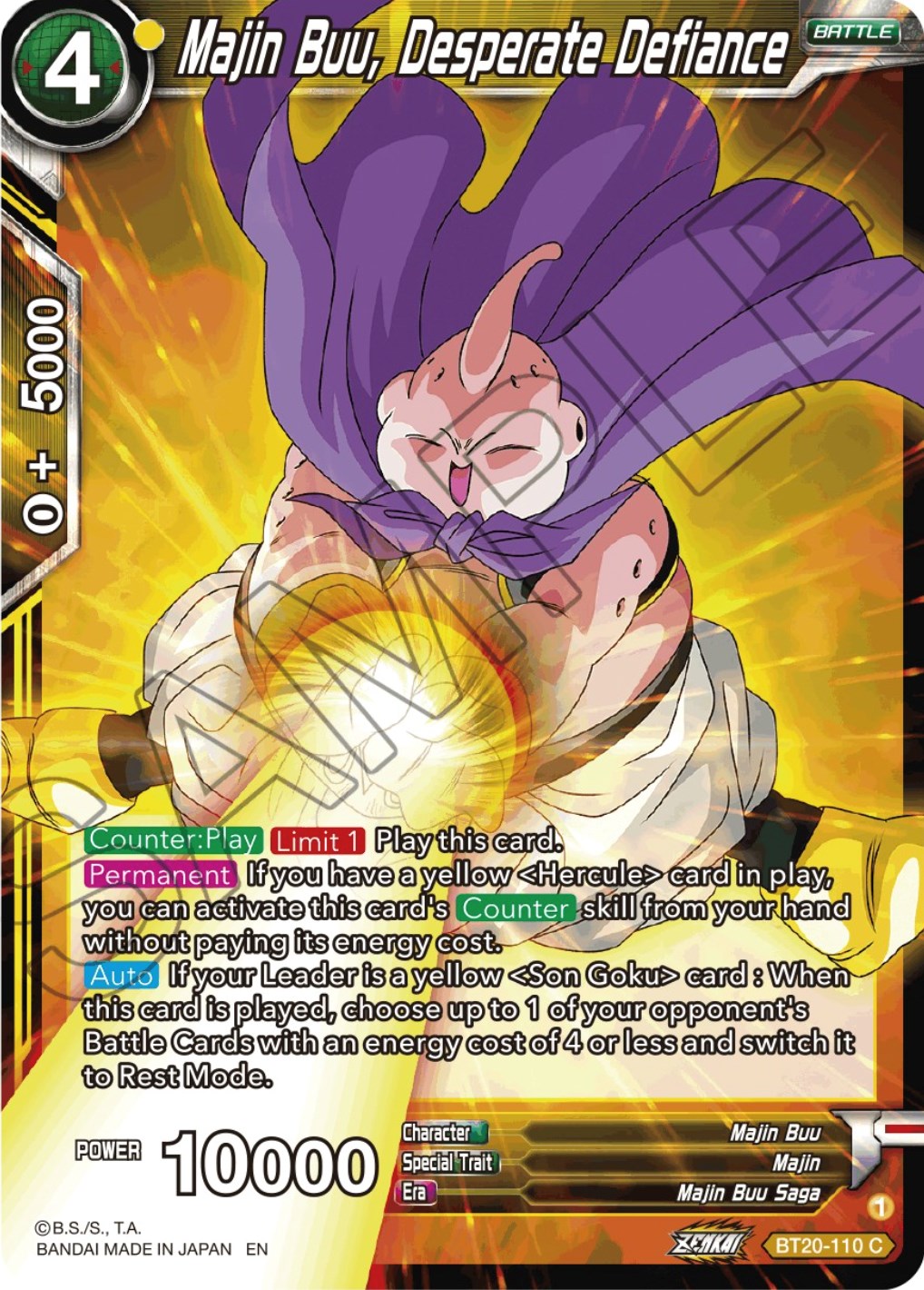 Majin Buu, Desperate Defiance (BT20-110) [Power Absorbed] | Pegasus Games WI