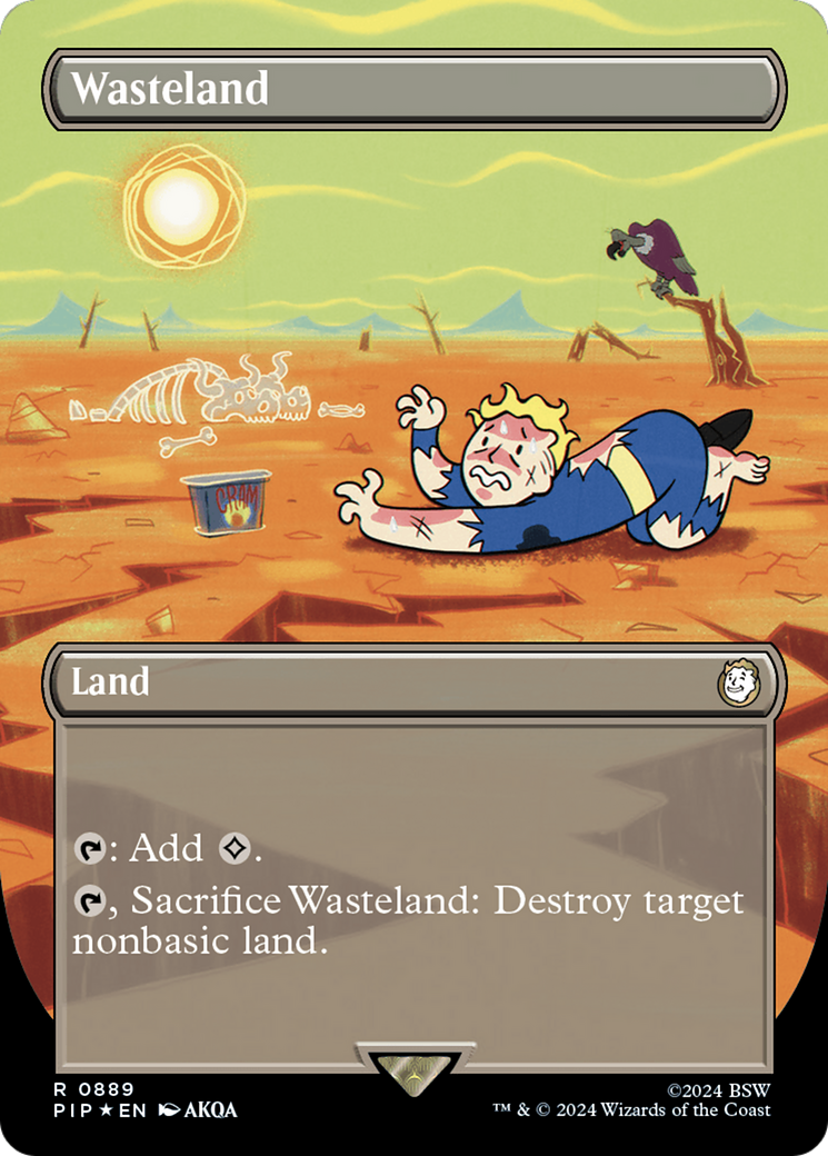 Wasteland (Borderless) (Surge Foil) [Fallout] | Pegasus Games WI