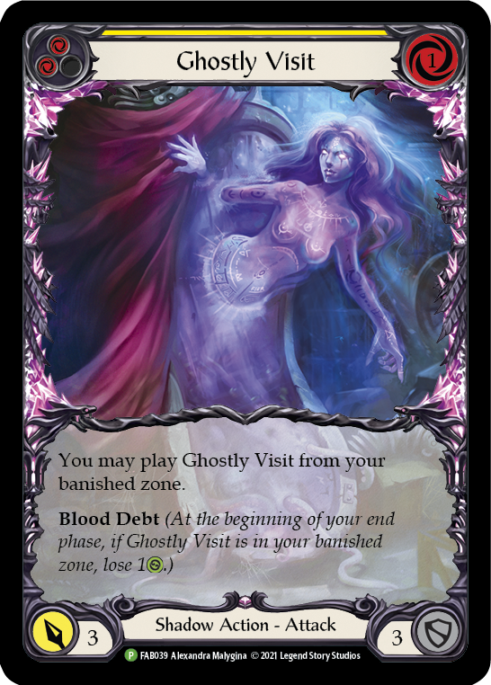 Ghostly Visit (Yellow) [FAB039] (Promo)  Rainbow Foil | Pegasus Games WI