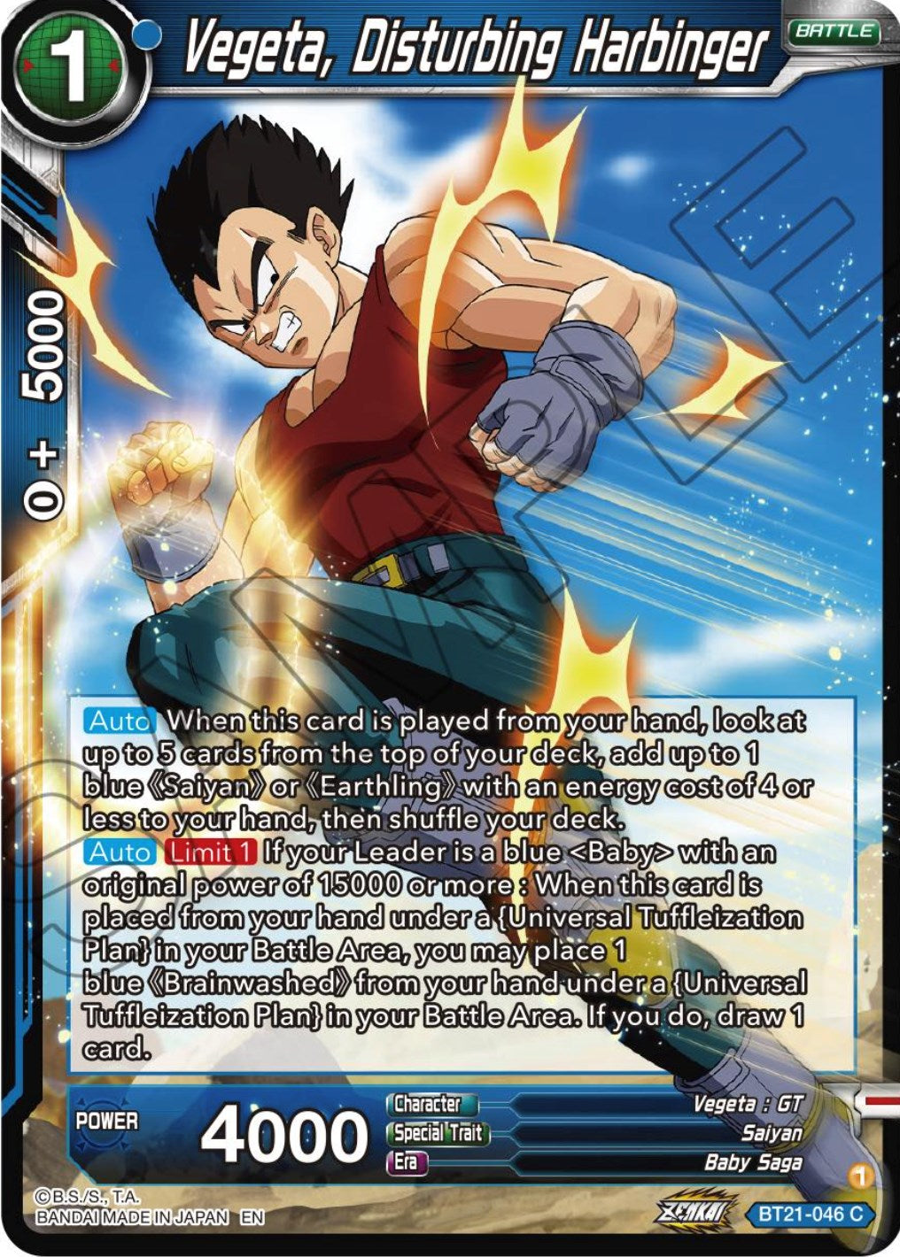 Vegeta, Disturbing Harbinger (BT21-046) [Wild Resurgence] | Pegasus Games WI