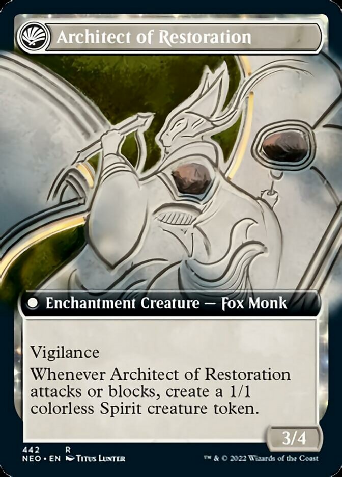 The Restoration of Eiganjo // Architect of Restoration (Extended Art) [Kamigawa: Neon Dynasty] | Pegasus Games WI