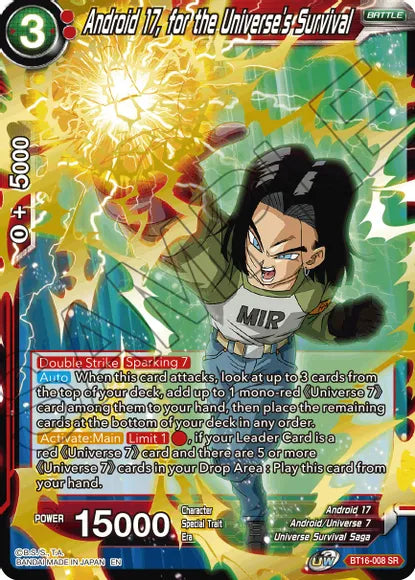 Android 17, for the Universe's Survival (BT16-008) [Realm of the Gods] | Pegasus Games WI