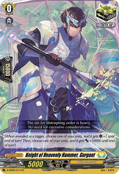 Knight of Heavenly Hammer, Gurgant (D-SD03/011EN) [Tohya Ebata: Apex Ruler] | Pegasus Games WI