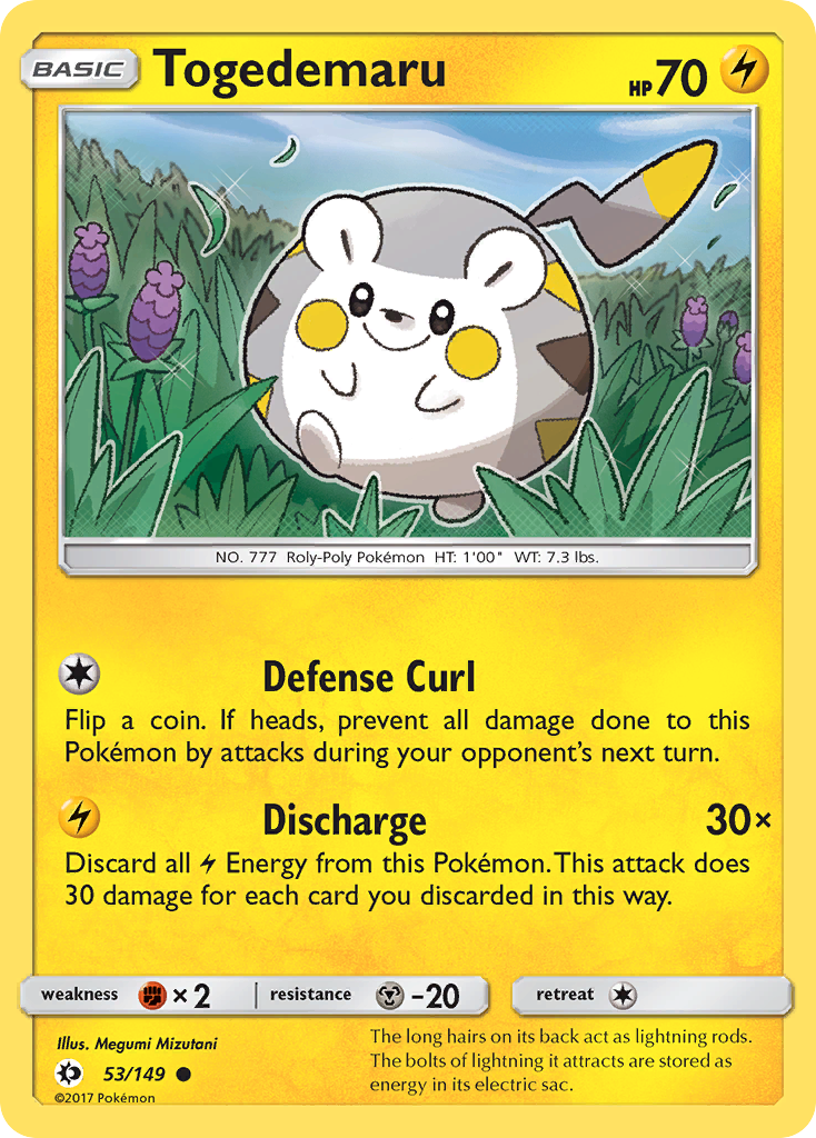 Togedemaru (53/149) [Sun & Moon: Base Set] | Pegasus Games WI
