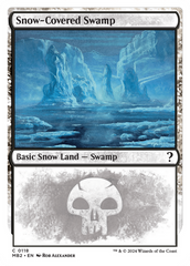 Snow-Covered Swamp (White Border) [Mystery Booster 2] | Pegasus Games WI